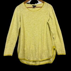 Eileen Fisher Linen/Cotton Long Sleeve Knit Top Sz PM Breathable Beach Coastal